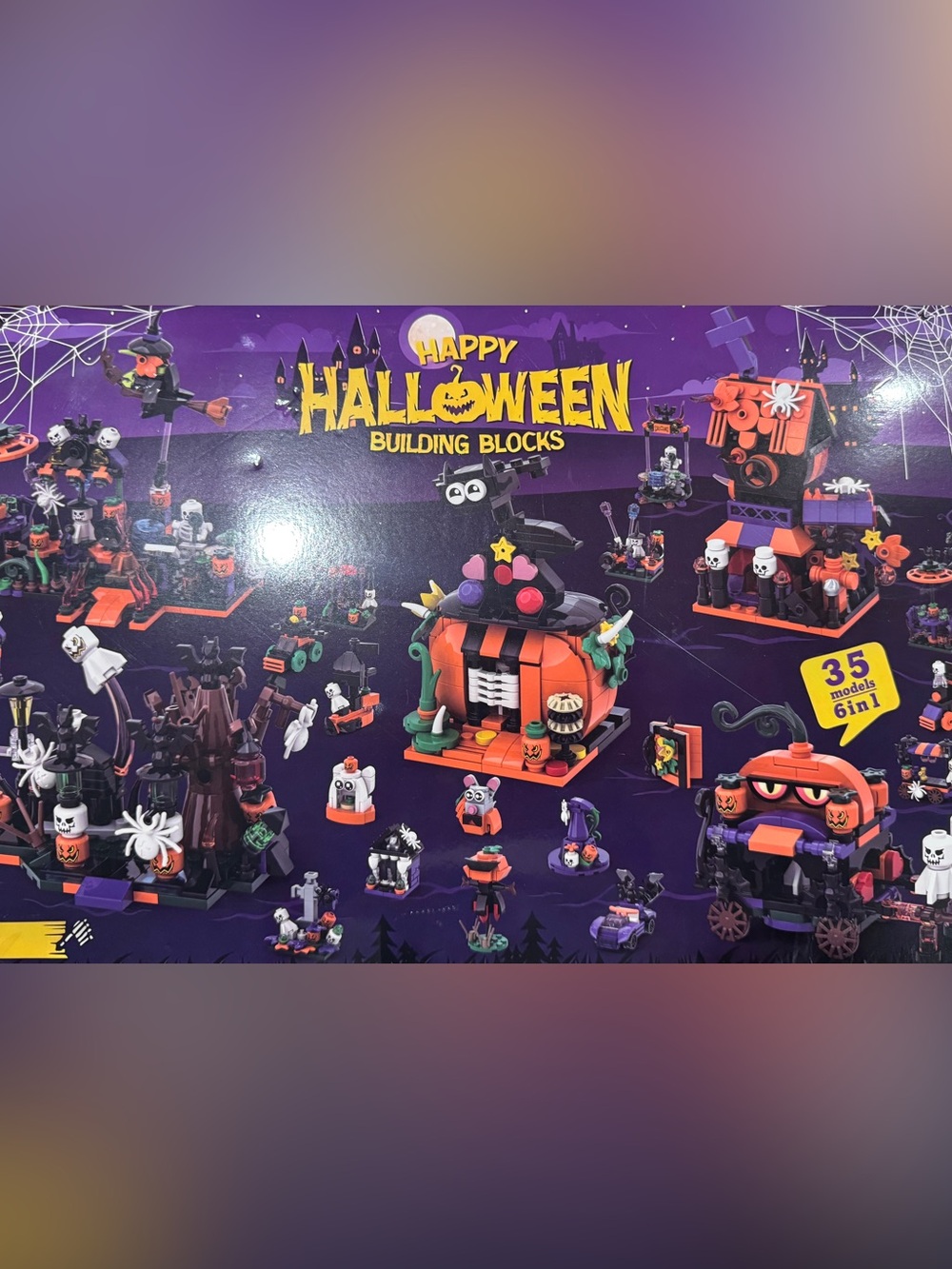 Happy Halloween Building Blocks Pumpkin Playset - Orange/Black